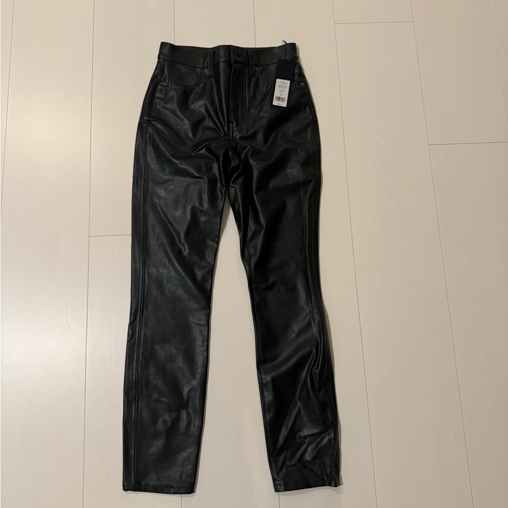 Veronica Beard forest green faux Leather Pants